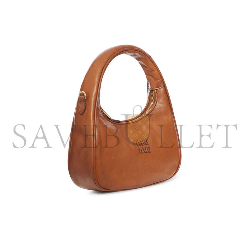 M1v M1v wander small cognac leather hobo bag (20*17*6cm)